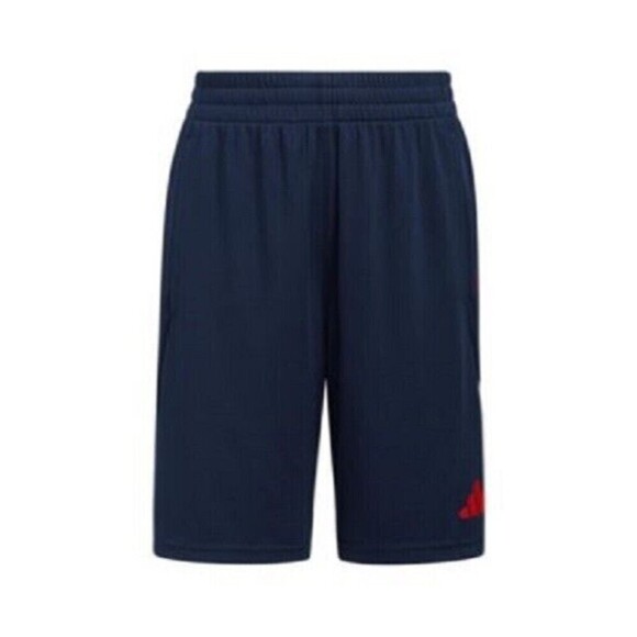 Adidas Big Boys Drawstring Shorts Gradient Bold 3-Stripe Navy with Red Sz M - Picture 1 of 8